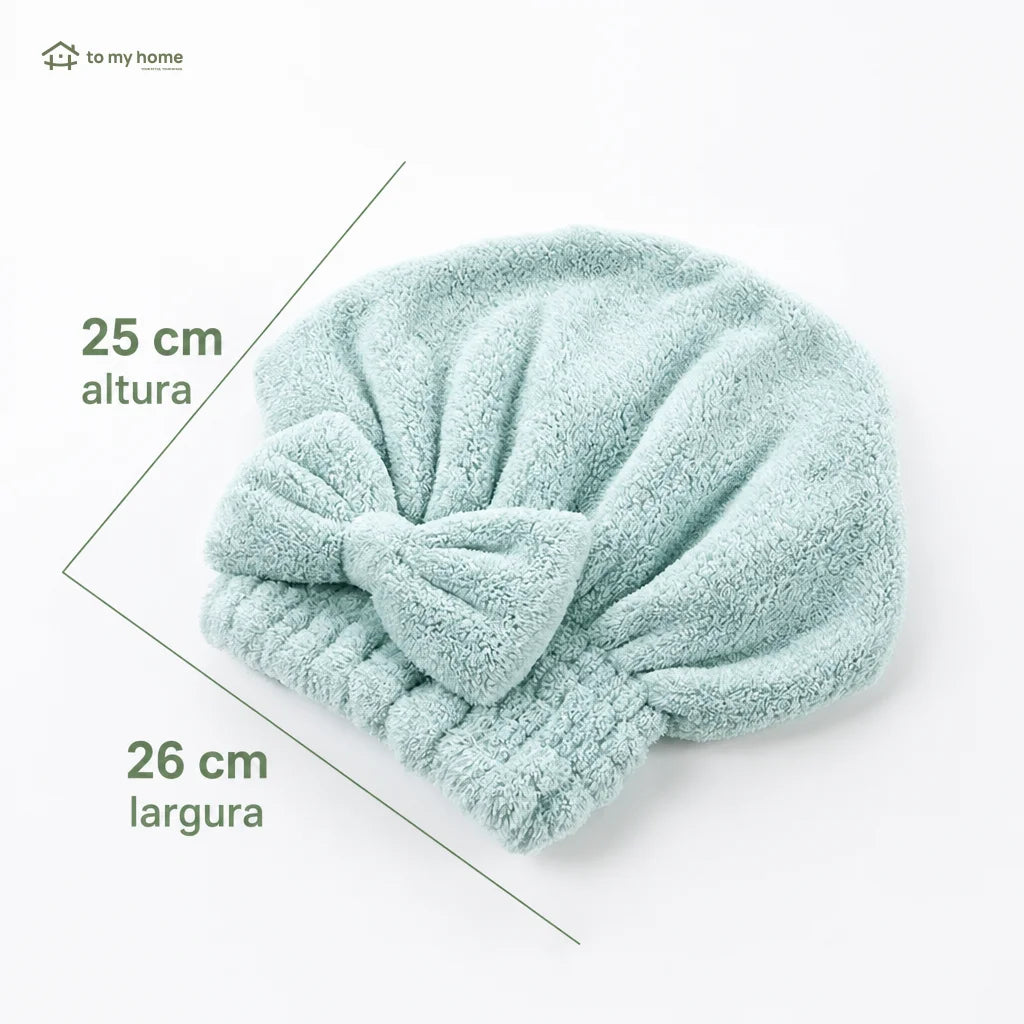 Conjunto de toucas toalha ultra-absorventes com laço decorativo, ajuste elástico e toque macio para pós-banho, maquiagem em casa ou viagem