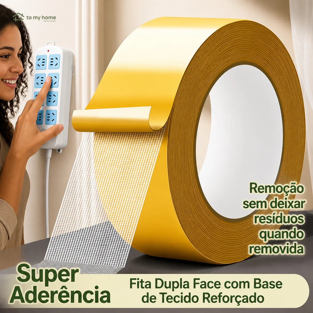 Fita dupla face telada impermeável de alta fixação, removível sem resíduos, para tapetes, quadros, decoração e reparos em casa no uso diário