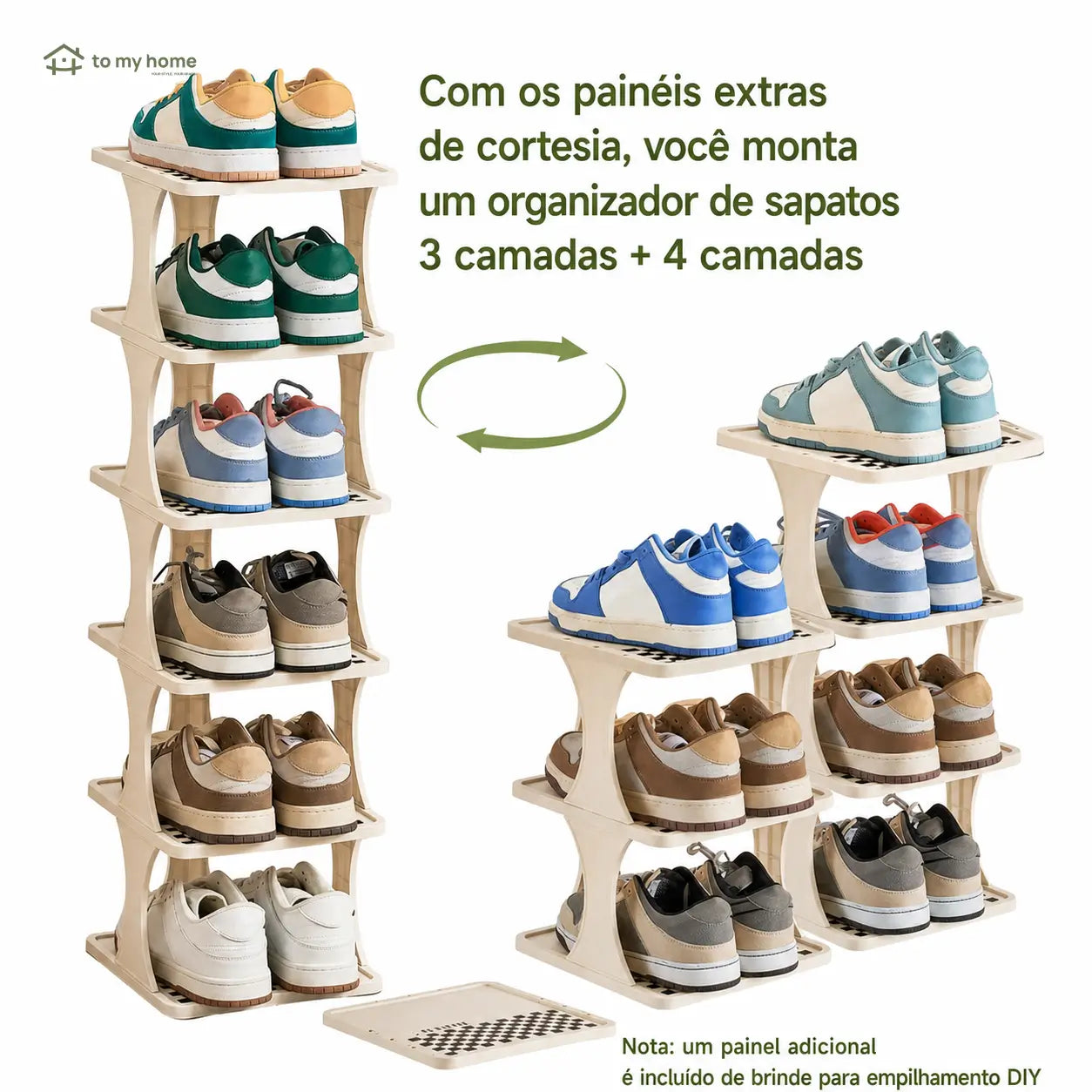 Organizador de sapatos vertical com prateleiras ajustáveis, sapateira economiza espaço para quarto, banheiro, garagem ou escritório e montagem prática sem ferramentas