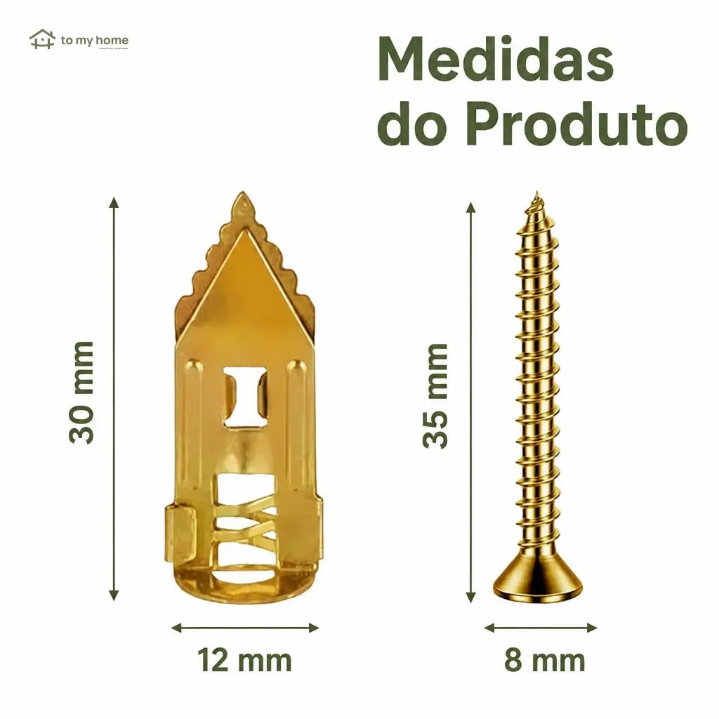 Kit com 200 buchas para drywall autoperfurantes sem furadeira para quadros, prateleiras, cortinas e armários de parede em casa e no escritório