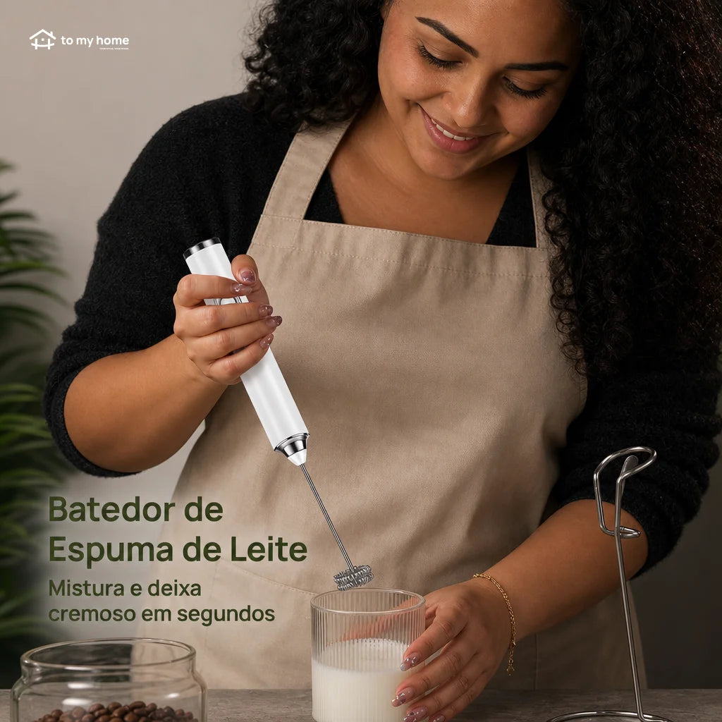 Mixer espumador de leite recarregável USB-C com 3 batedores e 3 velocidades para café, cappuccino, matcha e ovos em casa