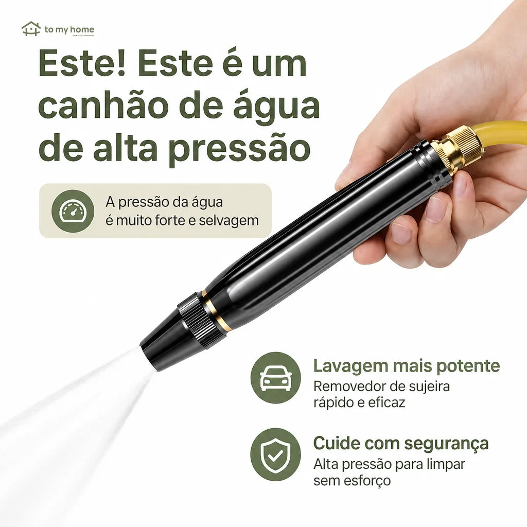 Pistola de água alta pressão com bico ajustável para lavar carro, quintal, plantas e limpeza doméstica com praticidade no dia a dia