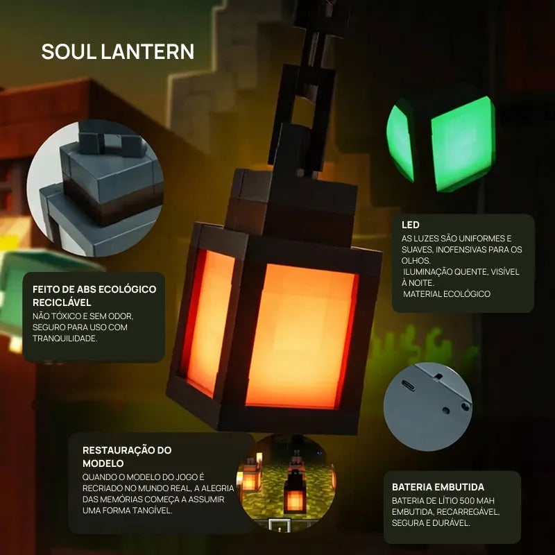 Luminária Pixel Soul RGB Recarregável com Controle Remoto, Impressão 3D, Iluminação Decorativa Criativa e Atmosfera Gamer