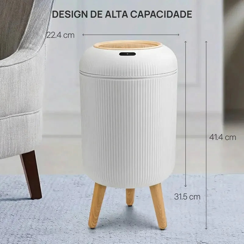 Lixeira Inteligente Automática com Sensor de Movimento, Design Nórdico Moderno, Impermeável e Economia Inteligente de Espaço