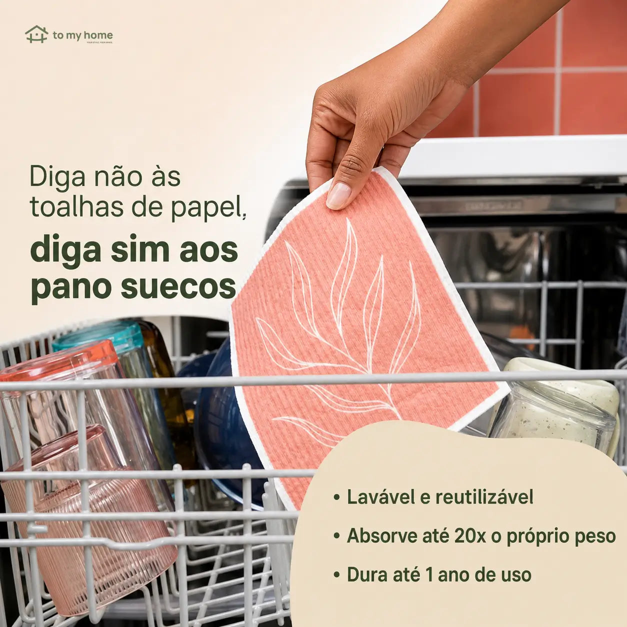 Panos de prato suecos reutilizáveis com alta absorção para cozinha, pia, bancadas e limpeza diária sem riscar superfícies em toda a casa