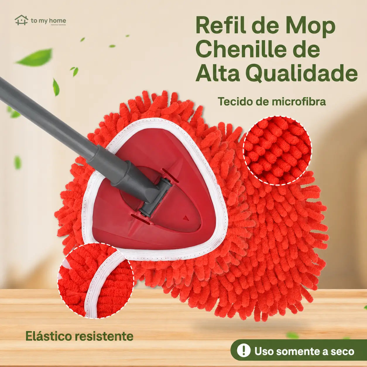 Cabeças de espanador em chenille para mop sistema 1 tanque, limpeza a seco de poeira, móveis, teto e persianas com instalação fácil