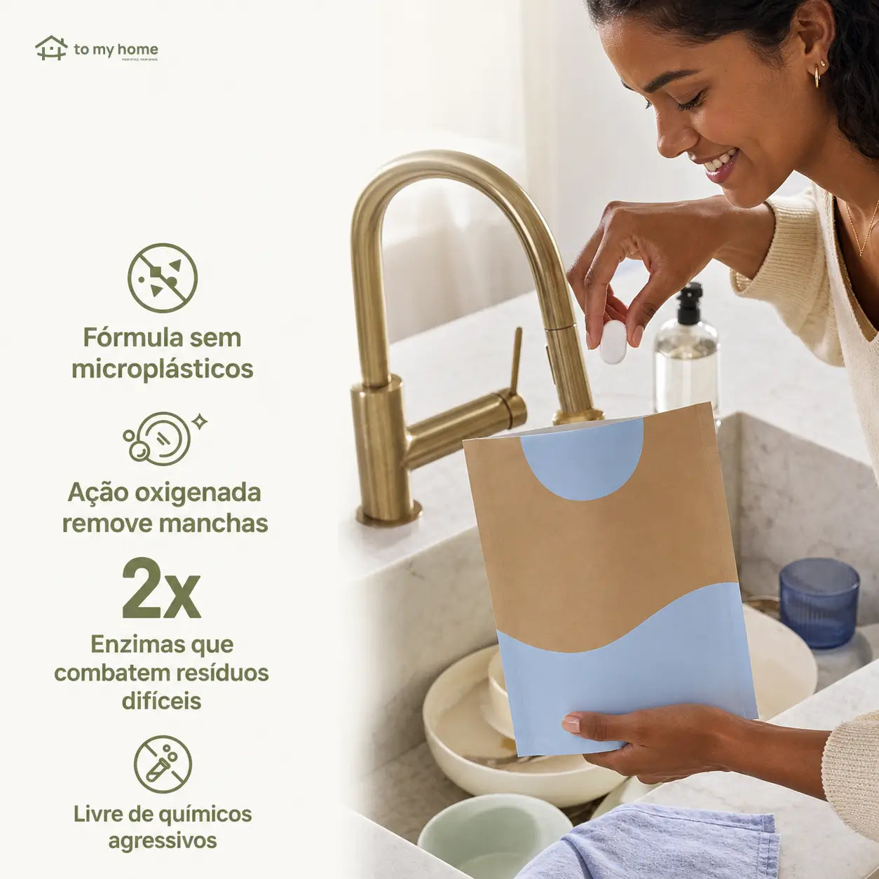 Tabletes para lava-louças sem plástico, minerais e vegetais, sem fragrância, com lata compacta para limpeza diária de cozinhas sustentáveis em casa