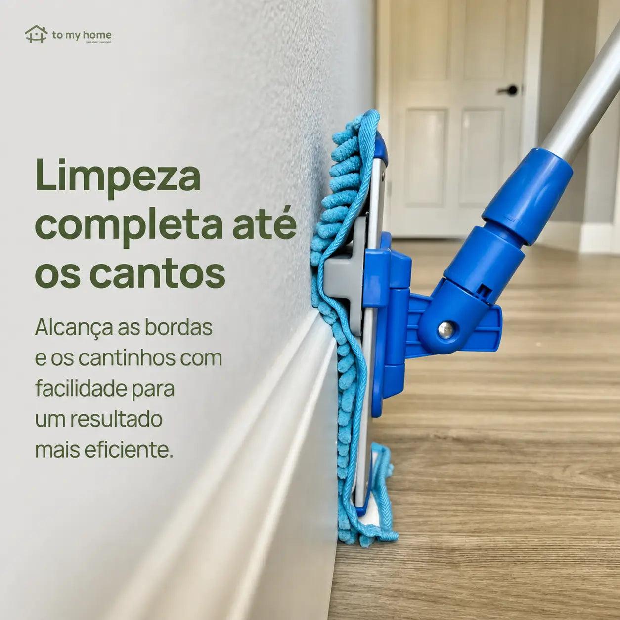Mop para rodapés com cabo extensível de 178 cm e refis de microfibra laváveis para limpar pisos e cantos sem se abaixar