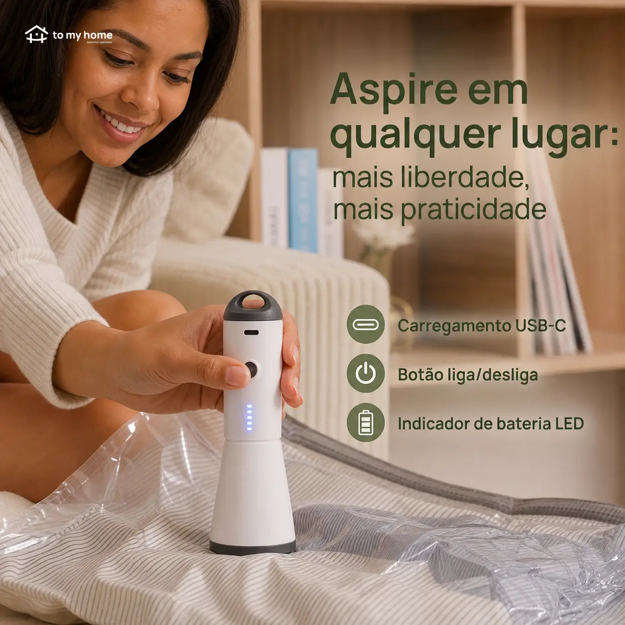 Kit de sacos a vácuo para viagem com bomba USB recarregável, economiza espaço na mala ao organizar roupas e casacos