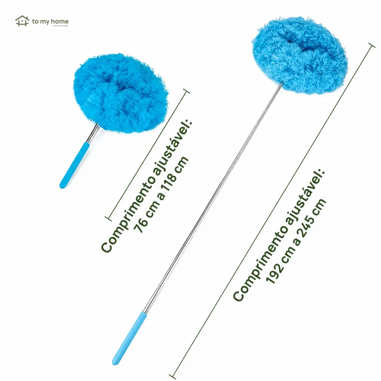 Espanador de microfibra extensível para ventilador de teto, cabo longo reutilizável para limpar paredes, cantos e áreas altas no dia a dia
