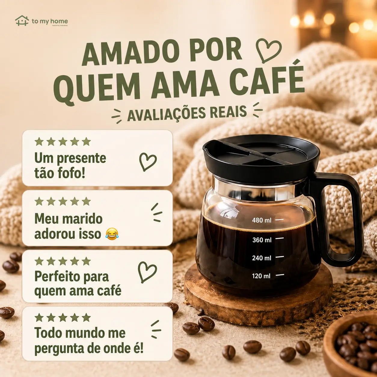 Caneca compacta de vidro 473 ml (16 oz) estilo cafeteira com tampa para presentear quem ama café e bebidas quentes no dia a dia