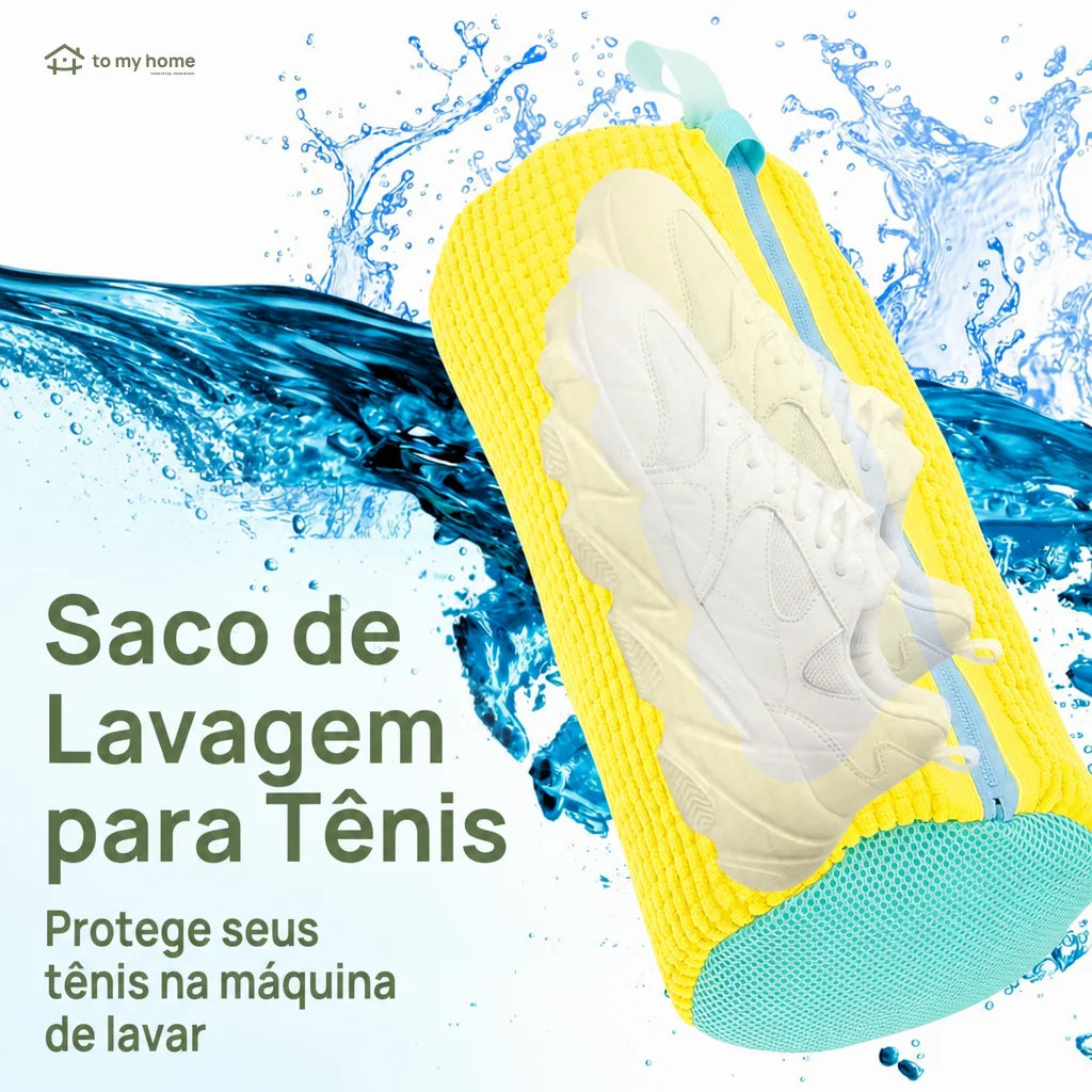 Saco protetor para lavar tênis na máquina com zíper e tela em poliéster para calçados esportivos, casuais e de lona diversos
