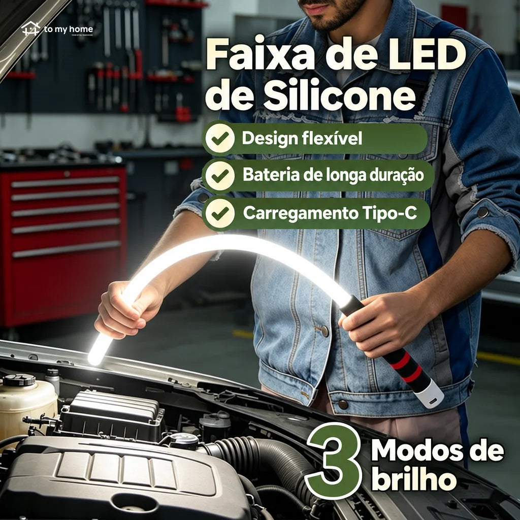Lanterna LED flexível com ímã e 3 níveis de brilho