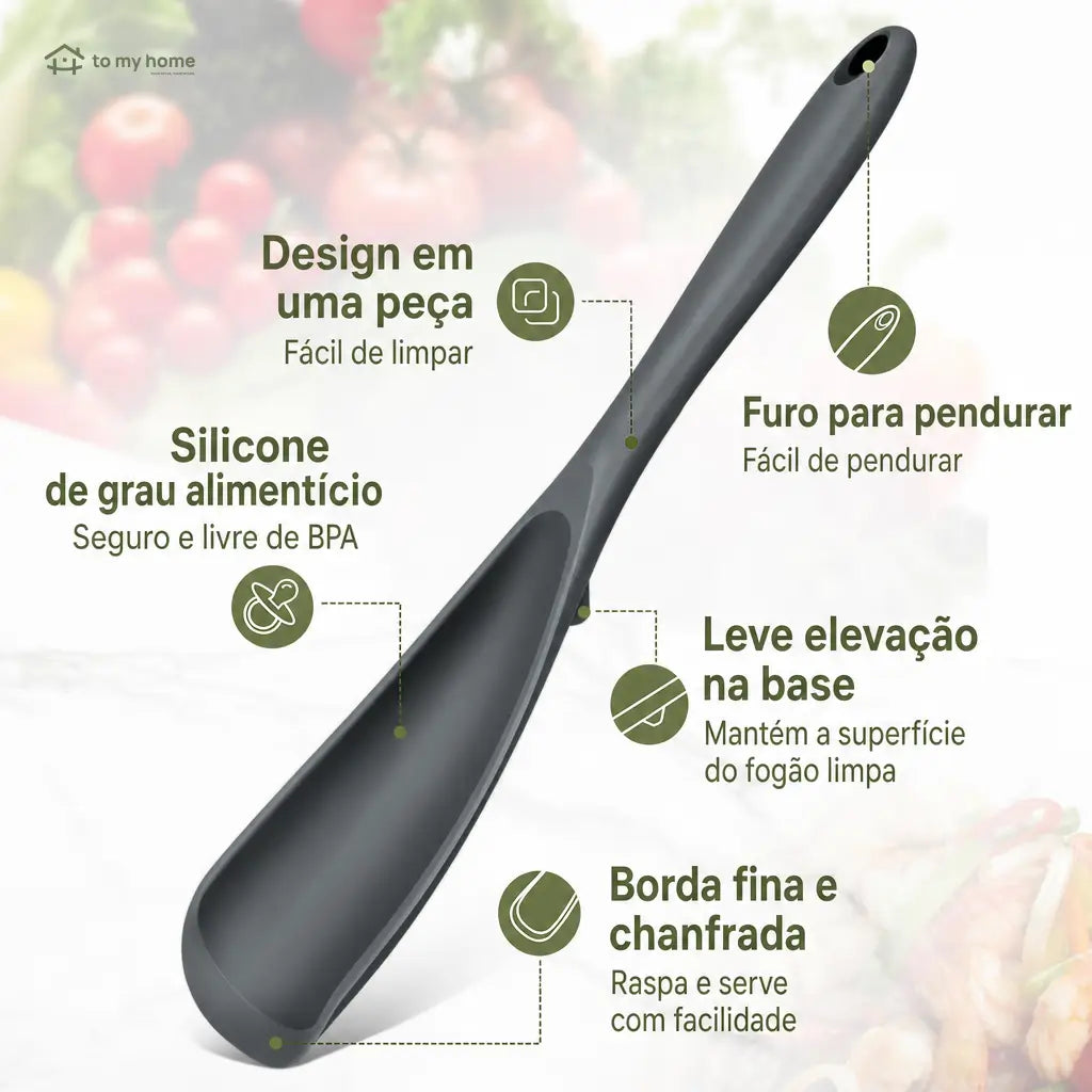 Kit 2 Colheres Espátulas de Silicone Antiaderente, Livre de BPA e Resistente ao Calor