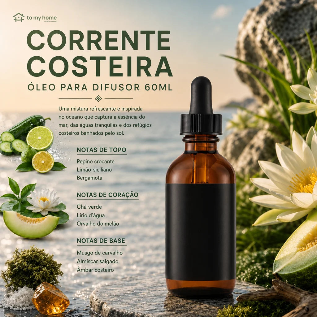 Óleo aromático para difusor 59 ml com fragrância duradoura para perfumar ambientes e criar uma atmosfera acolhedora em casa todos os dias