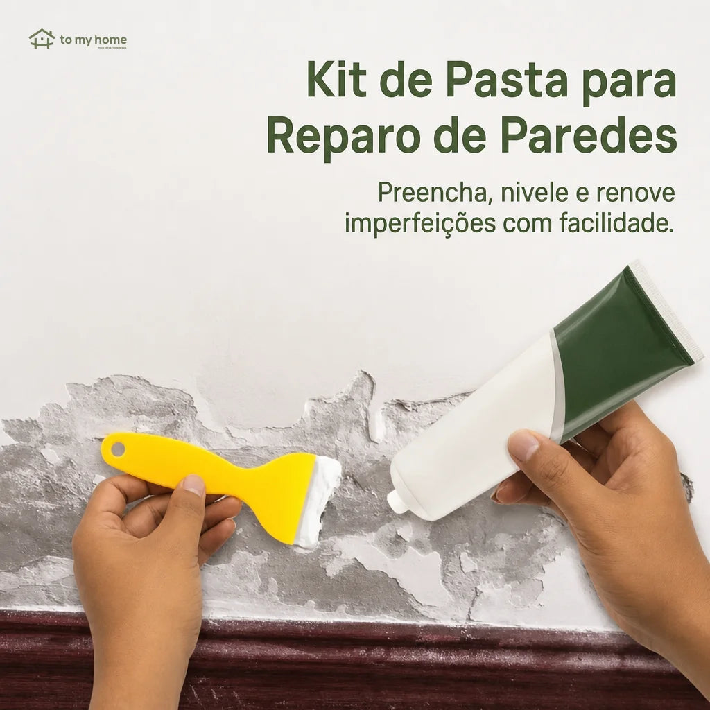 Massa reparadora de parede 250 g com secagem rápida para furos, rachaduras e pequenos reparos em drywall e concreto branco