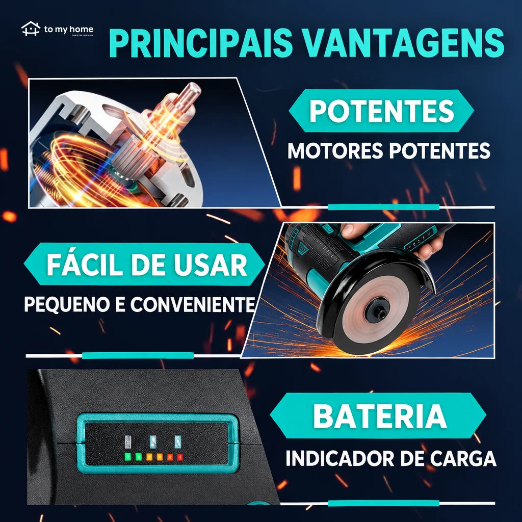 Mini esmerilhadeira sem fio 12V com motor sem escovas