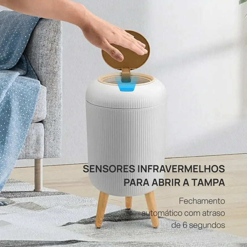 Lixeira Inteligente Automática com Sensor de Movimento, Design Nórdico Moderno, Impermeável e Economia Inteligente de Espaço
