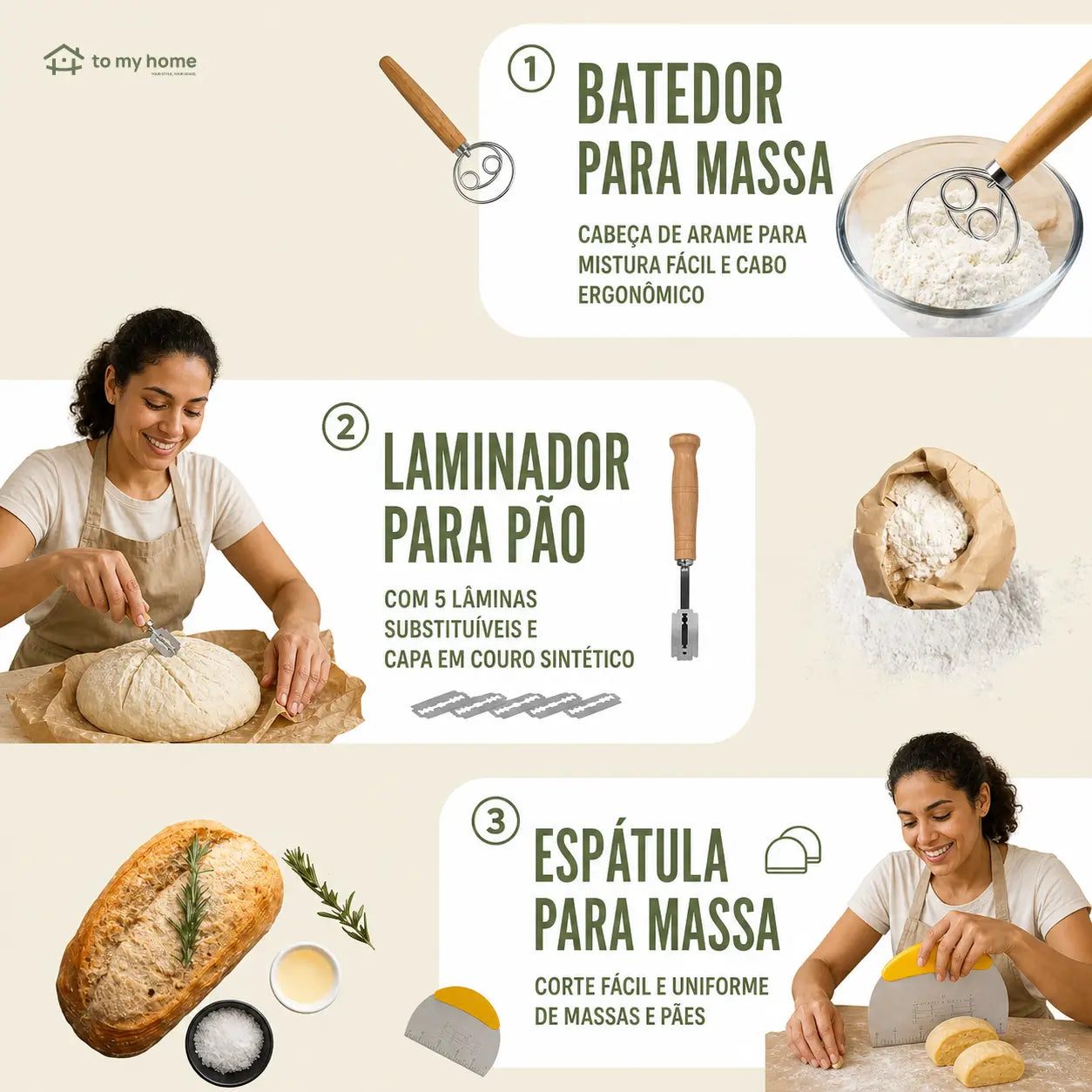 Kit completo para pão de fermentação natural com pote de vidro 1 L, cestos de silicone e acessórios para iniciantes