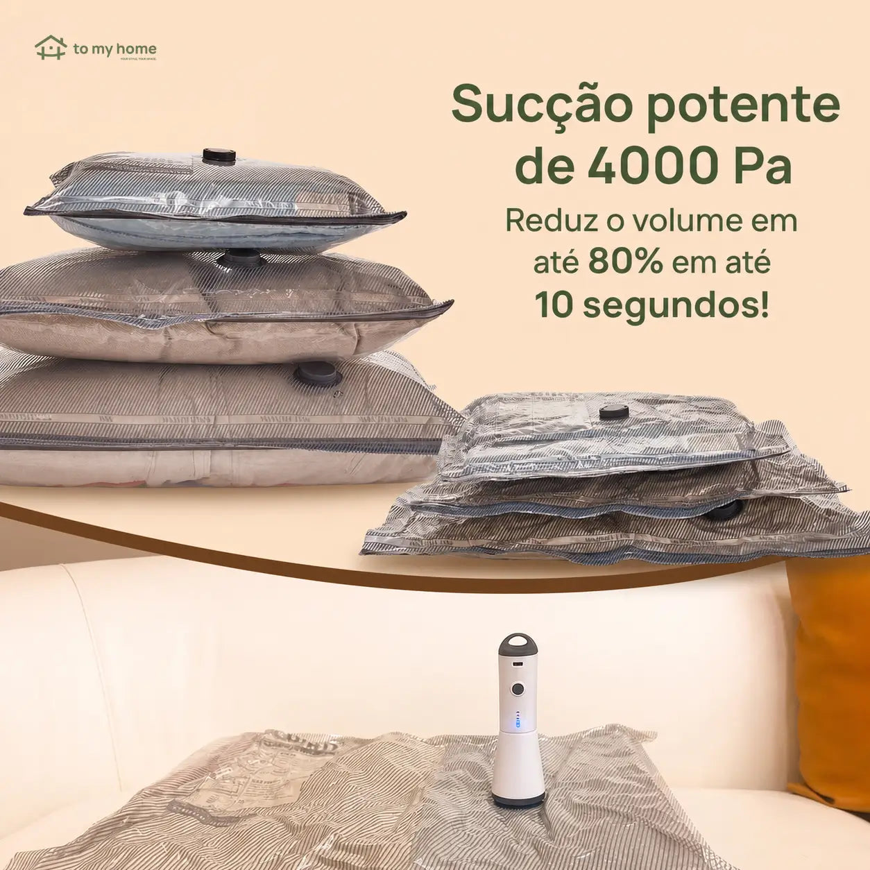 Kit de sacos a vácuo para viagem com bomba USB recarregável, economiza espaço na mala ao organizar roupas e casacos