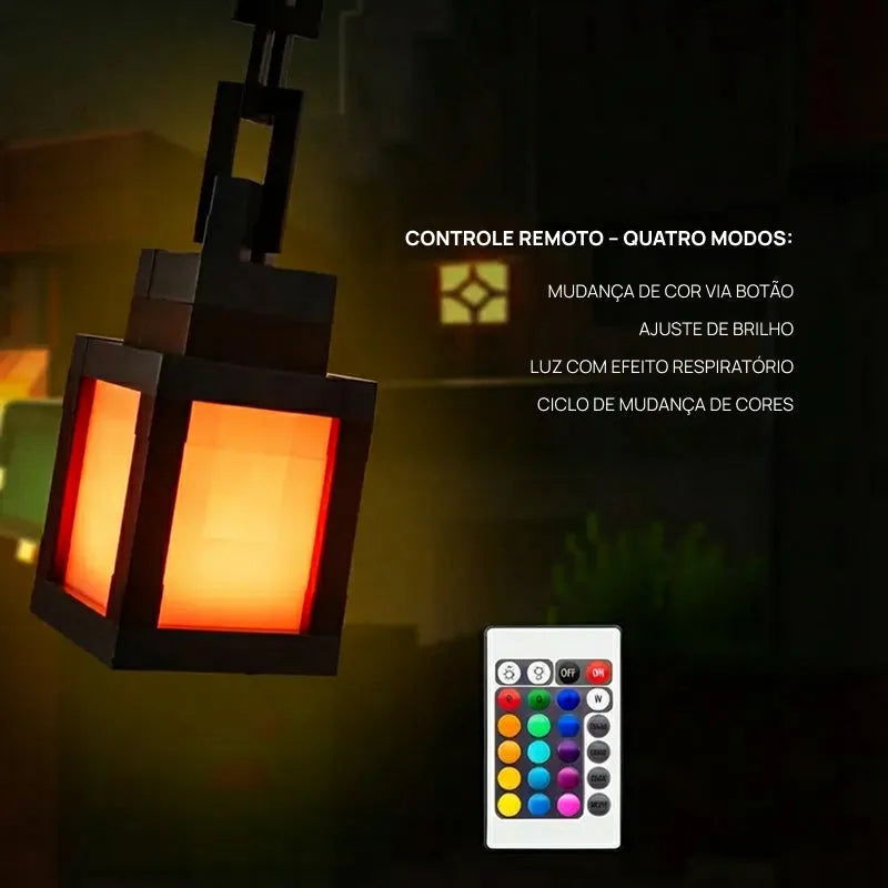 Luminária Pixel Soul RGB Recarregável com Controle Remoto, Impressão 3D, Iluminação Decorativa Criativa e Atmosfera Gamer