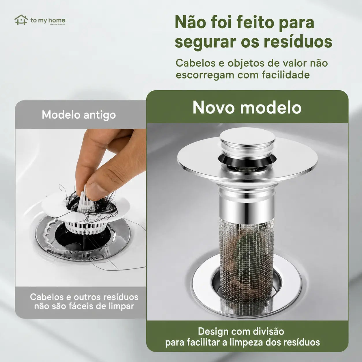Válvula pop-up para pia de banheiro 2 em 1 com cesto anti-entupimento para ralos padrão de 2,8 a 3,7 cm e vedação prática