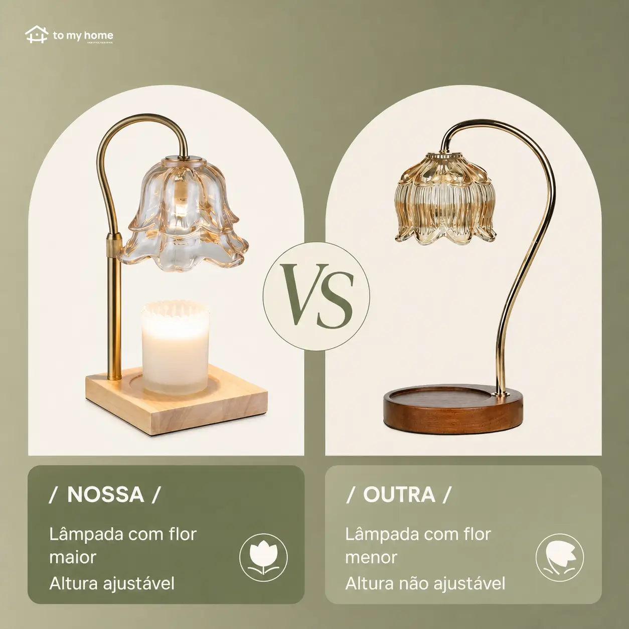 Luminária para derreter vela aromática com design lírio-do-vale, 2 lâmpadas e regulagem de altura para presentear em aniversários, Natal e Dia das Mães