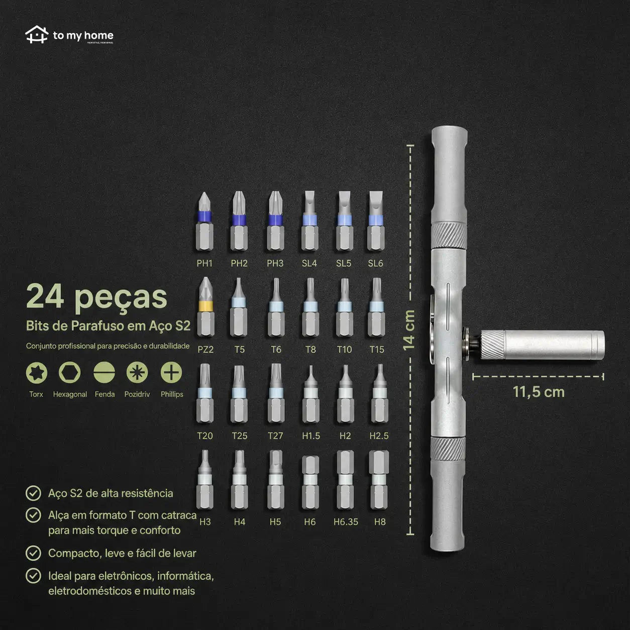 Kit chave de fenda catraca 24 em 1 com pontas magnéticas S2 para reparos em casa, bikes e eletrônicos DIY diário