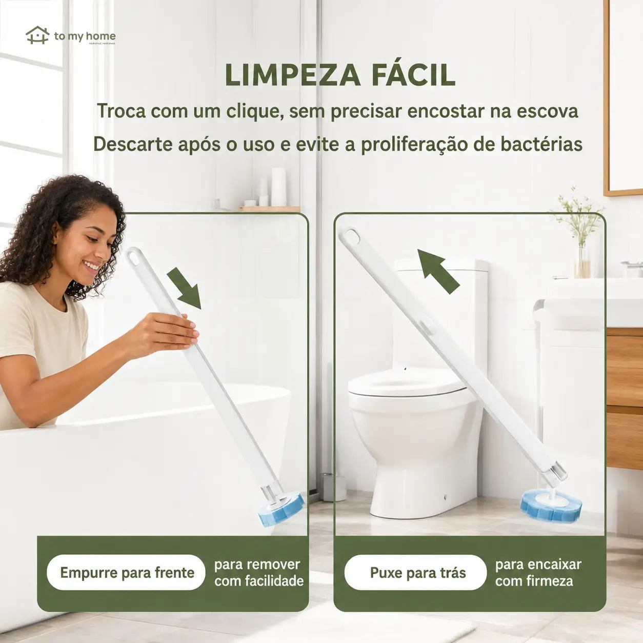 Kit de escova sanitária descartável de parede com 24 refis perfumados e troca sem contato para banheiro, pia, banheira e ralos