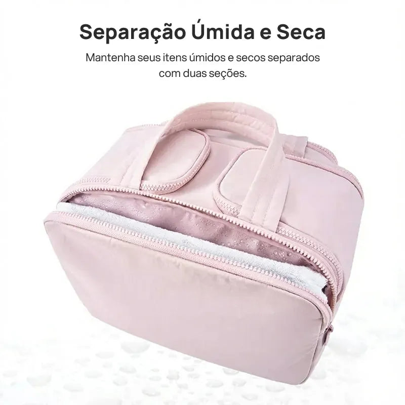 Necessaire Feminina Puffy 4 em 1 Multifuncional com Grande Capacidade, Compartimentos Separados para Maquiagem, Higiene e Viagem