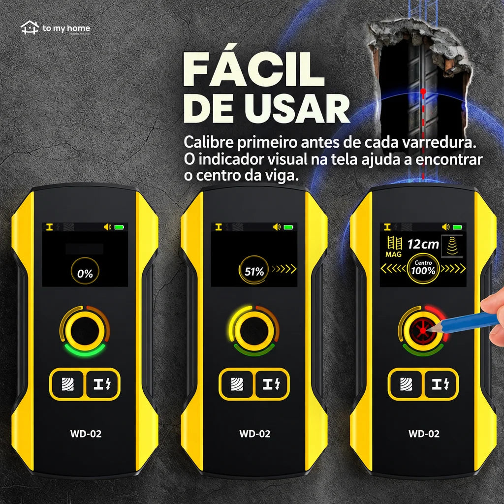 Detector de parede digital com 3 modos de detecção
