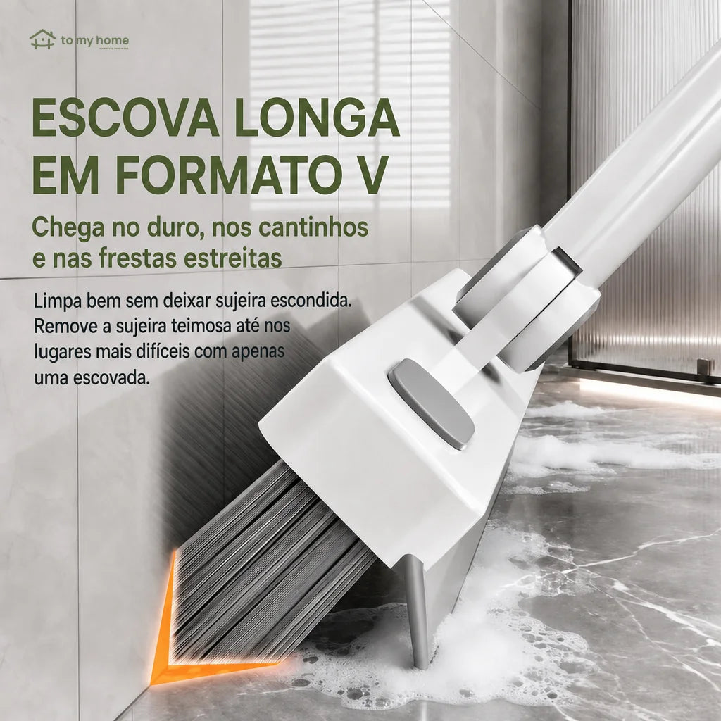 Escova esfregão 360° com cabo ajustável de 150 cm para rejuntes e cantos