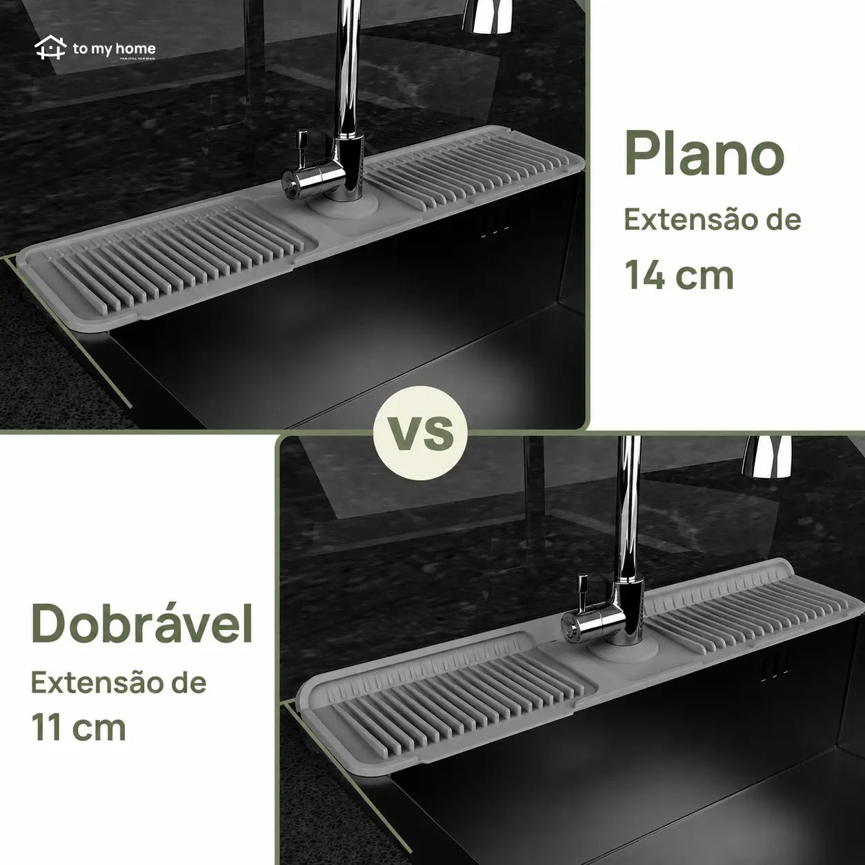 Protetor de pia em silicone alimentício com abertura ajustável e drenagem rápida para cozinha, banheiro, lavanderia e motorhome sem bagunça diária
