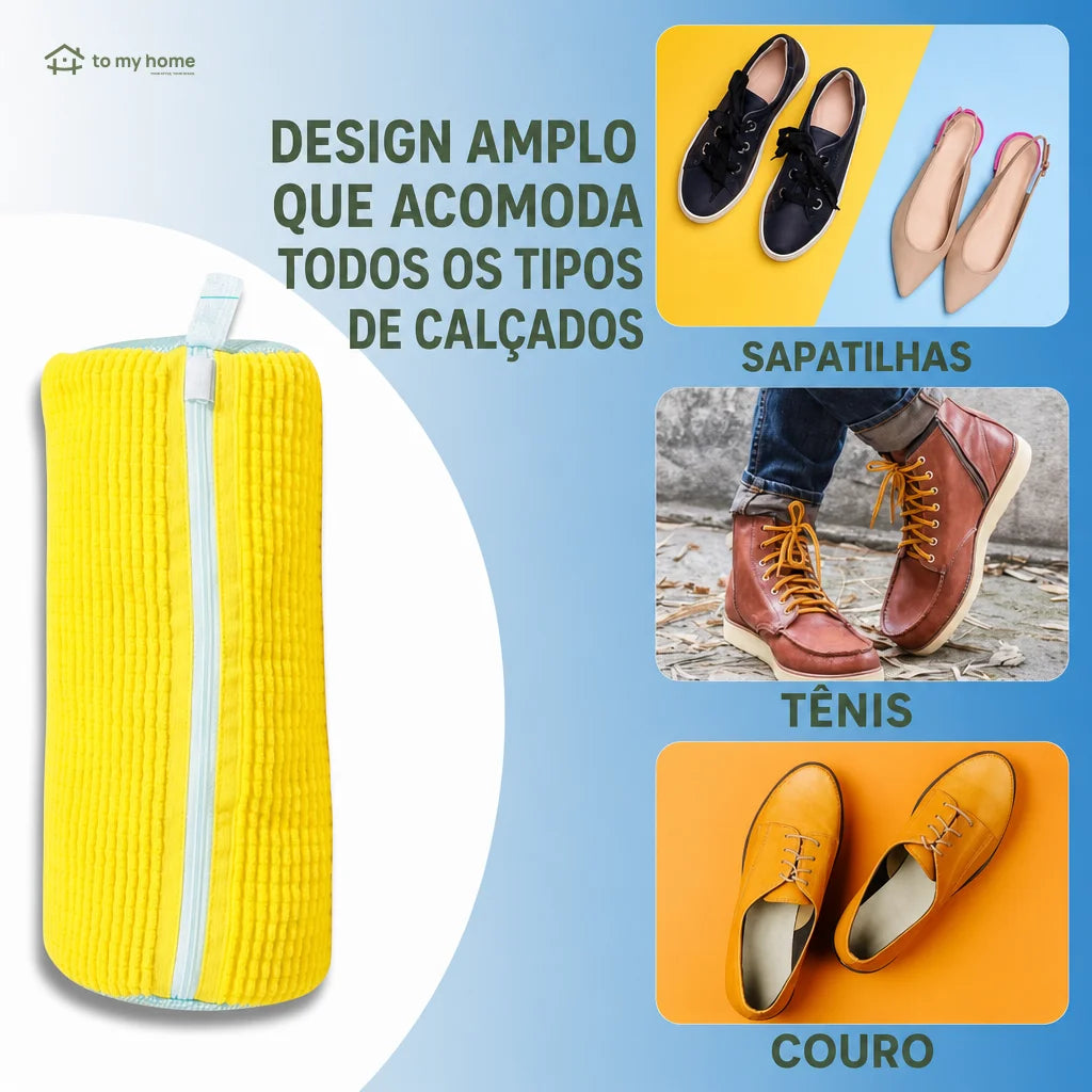 Saco protetor para lavar tênis na máquina com zíper e tela em poliéster para calçados esportivos, casuais e de lona diversos