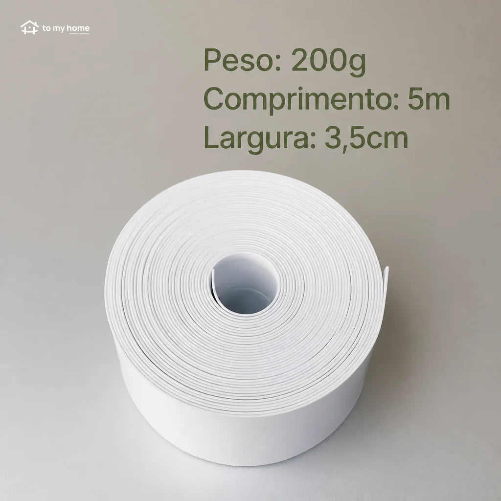 Fita veda fresta autoadesiva impermeável 35 mm x 5 m para pia e banheiro