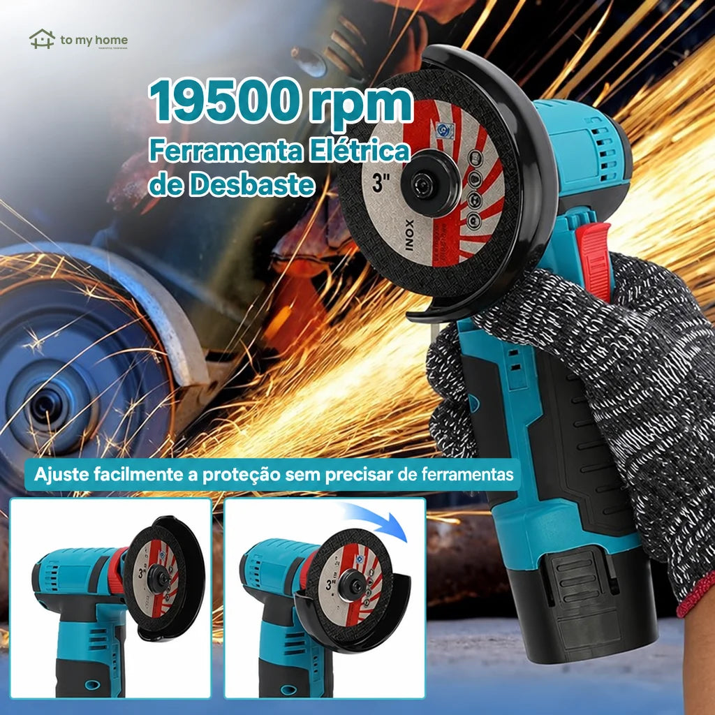 Mini esmerilhadeira sem fio 12V com motor sem escovas