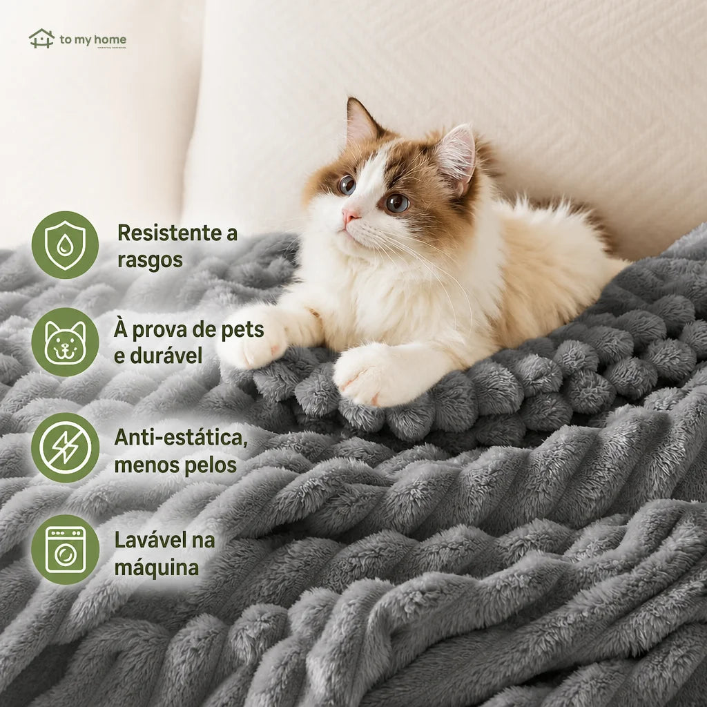 Manta fleece super macia com textura listrada, leve e decorativa para sofá, cama, sala e escritório o ano todo com conforto diário