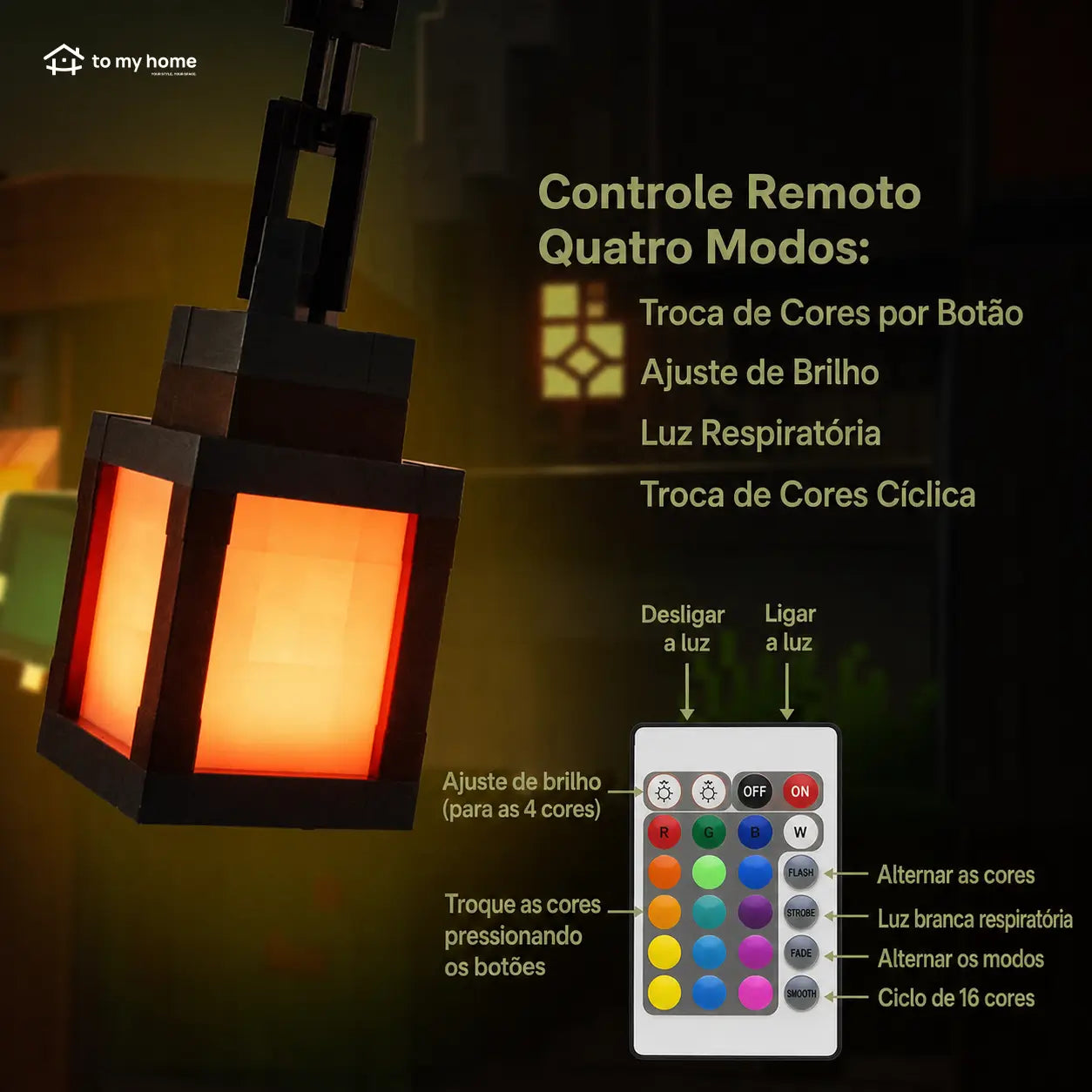 Luminária pixel gamer RGB recarregável USB-C com controle remoto para quarto, setup, festas e decoração criativa na mesa ou parede