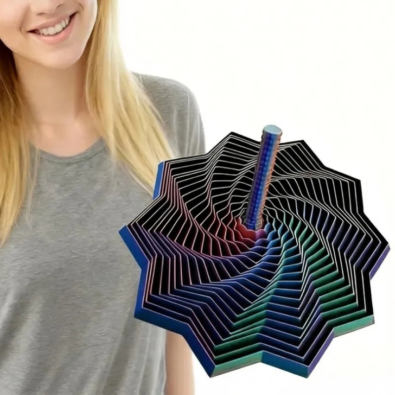 Estrela Fidget Sensorial 3D Expansível Anti-Stress com Movimento Espiral Giratório, Alça, Toque Suave e Efeito Relaxante