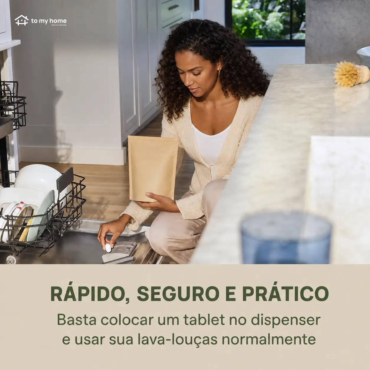 Tabletes para lava-louças sem plástico, minerais e vegetais, sem fragrância, com lata compacta para limpeza diária de cozinhas sustentáveis em casa