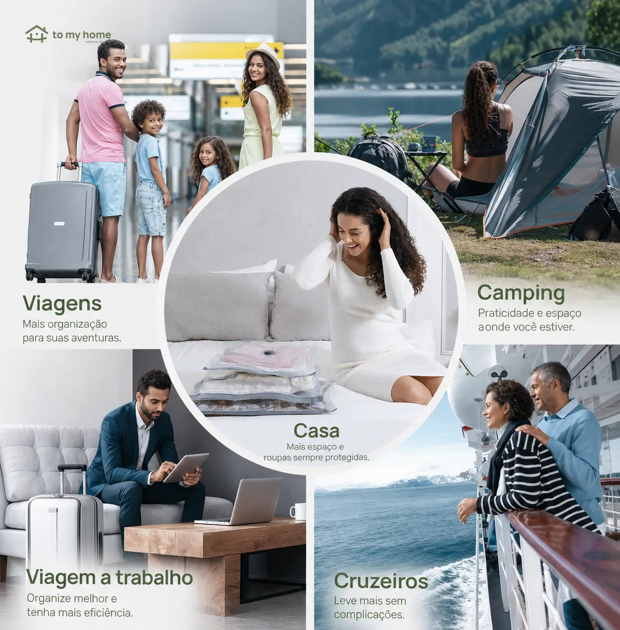 Kit de sacos a vácuo para viagem com bomba USB recarregável, economiza espaço na mala ao organizar roupas e casacos