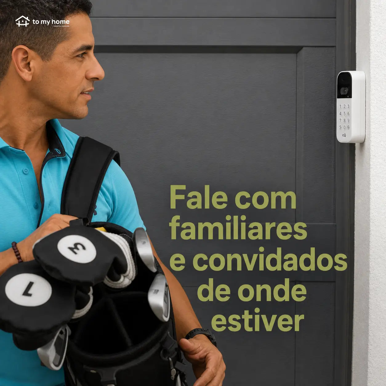 Teclado inteligente para portão de garagem com câmera grande-angular, PINs personalizados e controle remoto pelo app para acesso seguro no dia a dia