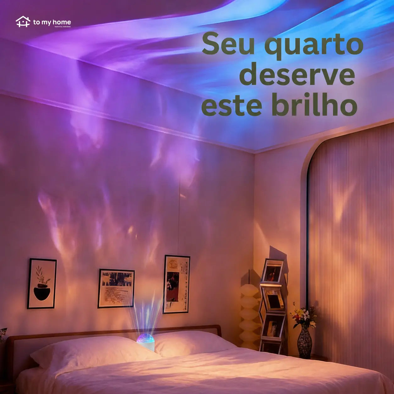 Projetor de luz oceano e aurora com 16 cores LED e controle remoto para quarto, festas e ambientes relaxantes à noite
