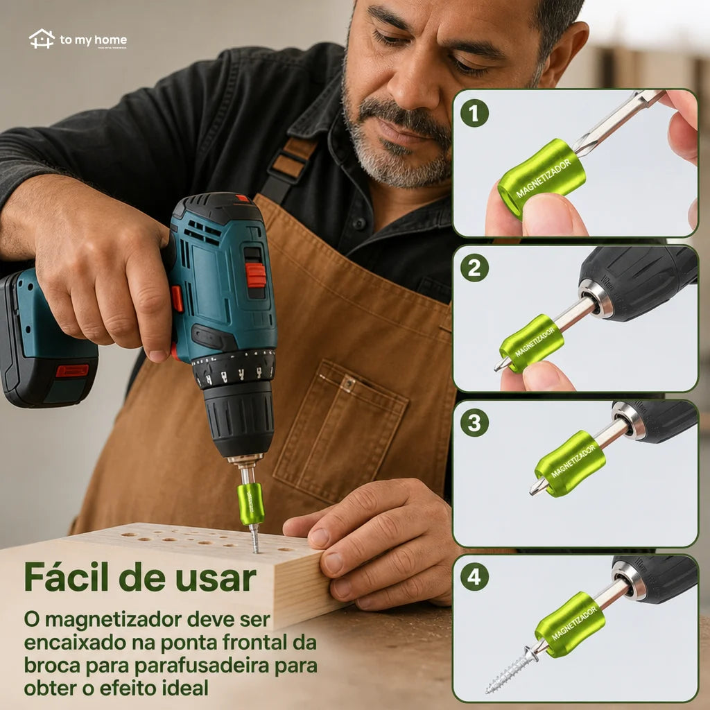 Anel magnético para parafusos 1/4 pol 6,35 mm, suporte universal para bits hexagonais em furadeiras e parafusadeiras com fixação firme para reparos e montagem