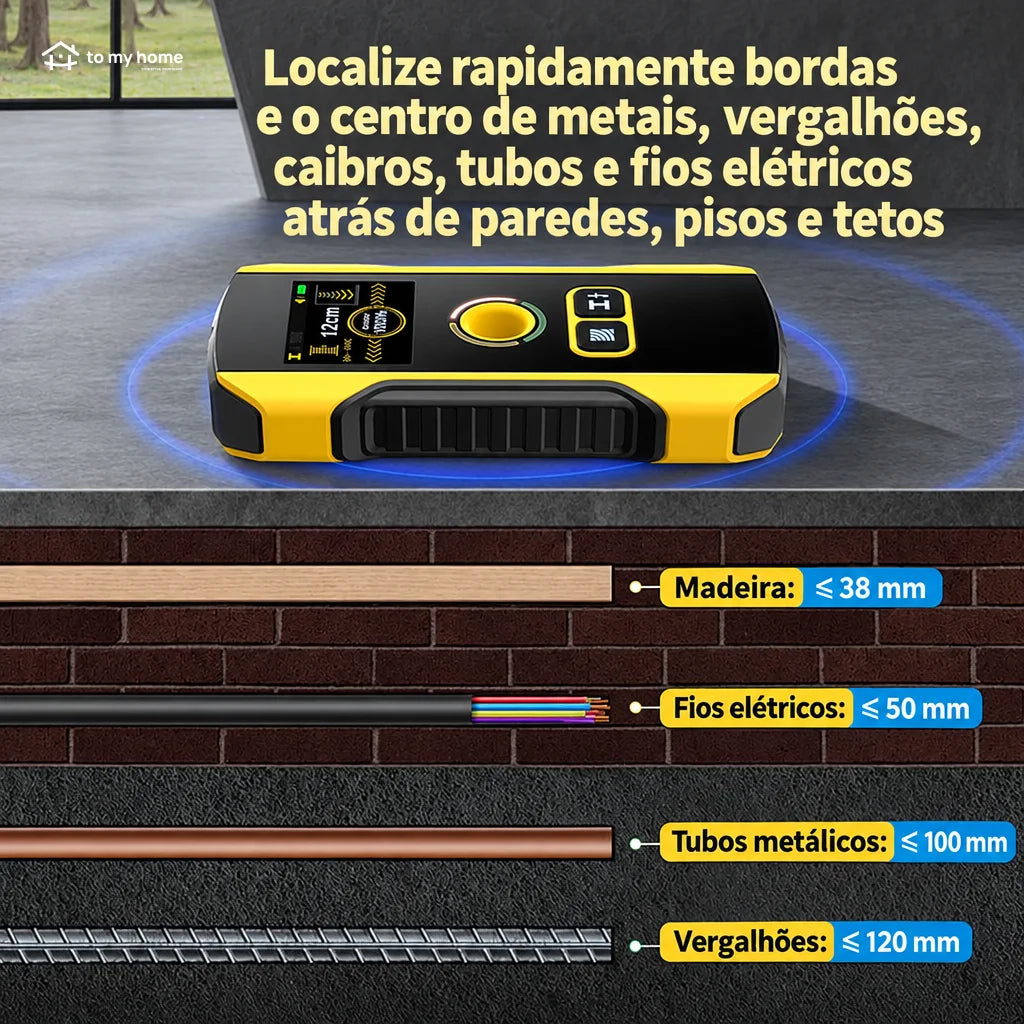 Detector de parede digital com 3 modos de detecção