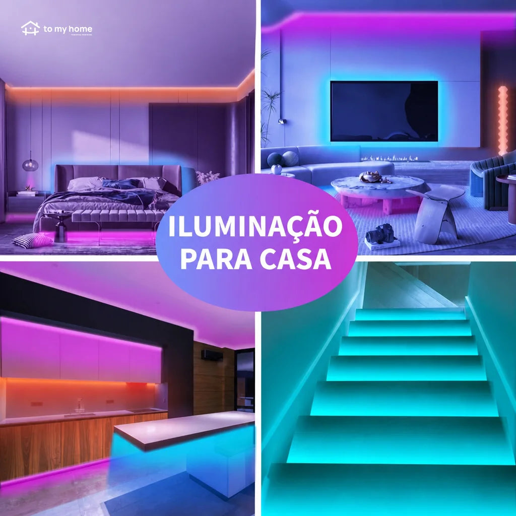 Fita de LED RGB 15 ou 30 m com Bluetooth, app e sincronização musical para quarto e festas