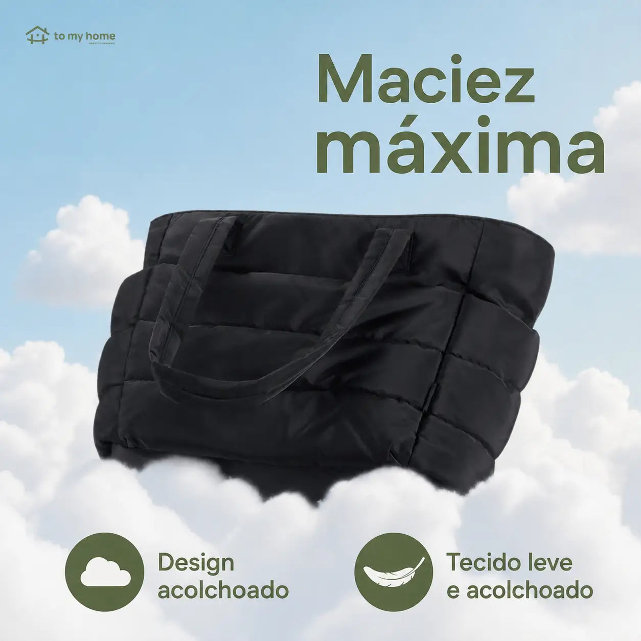Bolsa tote puffer com porta-notebook e múltiplos compartimentos, ideal para rotina urbana, estudos, academia e viagens com conforto leve e prático