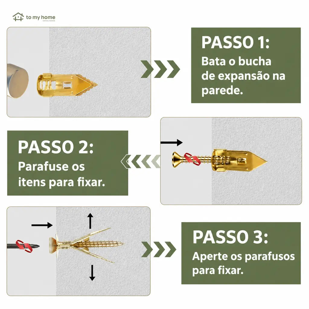 Kit com 200 buchas para drywall autoperfurantes sem furadeira para quadros, prateleiras, cortinas e armários de parede em casa e no escritório