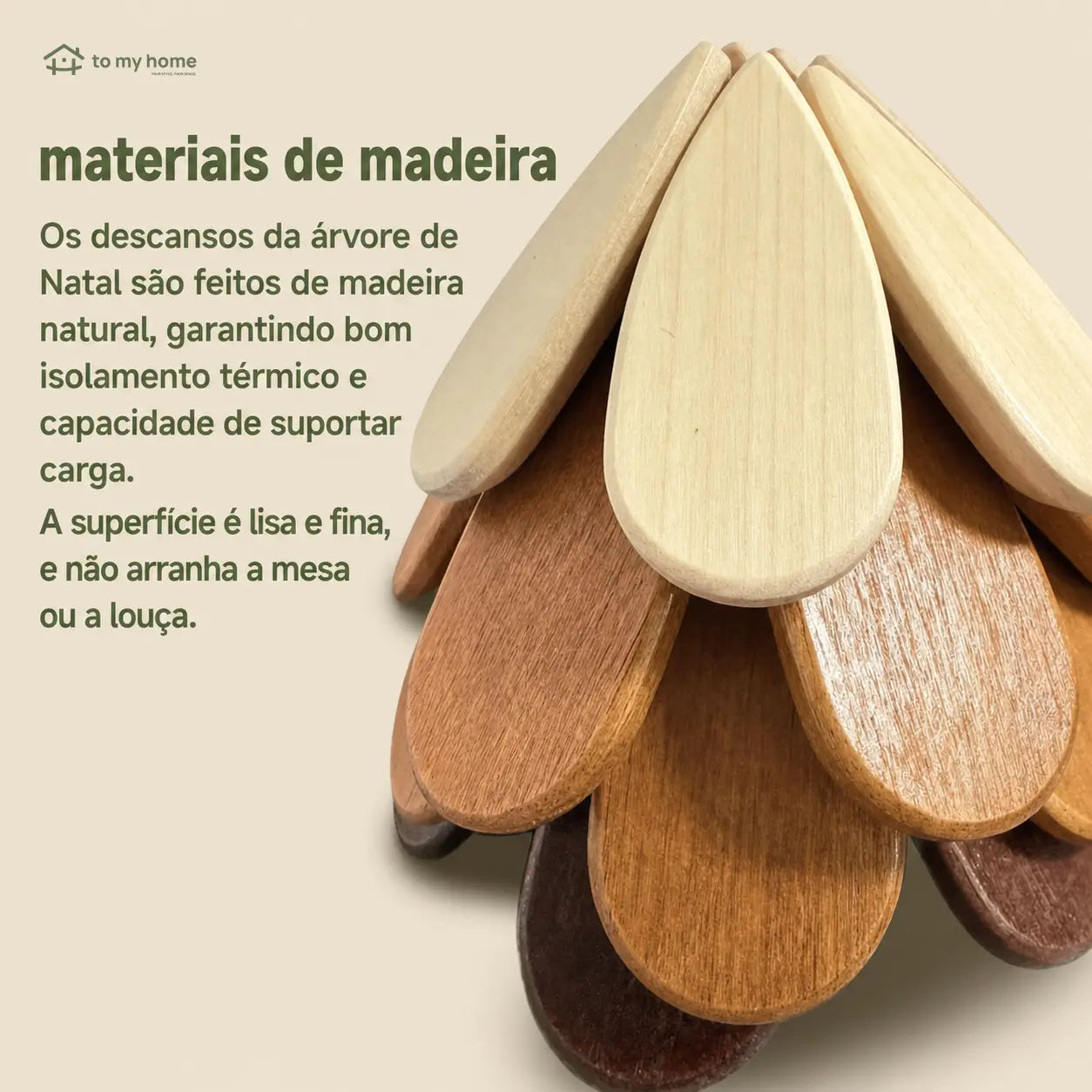 Descanso de panela em madeira maciça com suporte em árvore dobrável e resistente ao calor para pratos, bowls e xícaras quentes