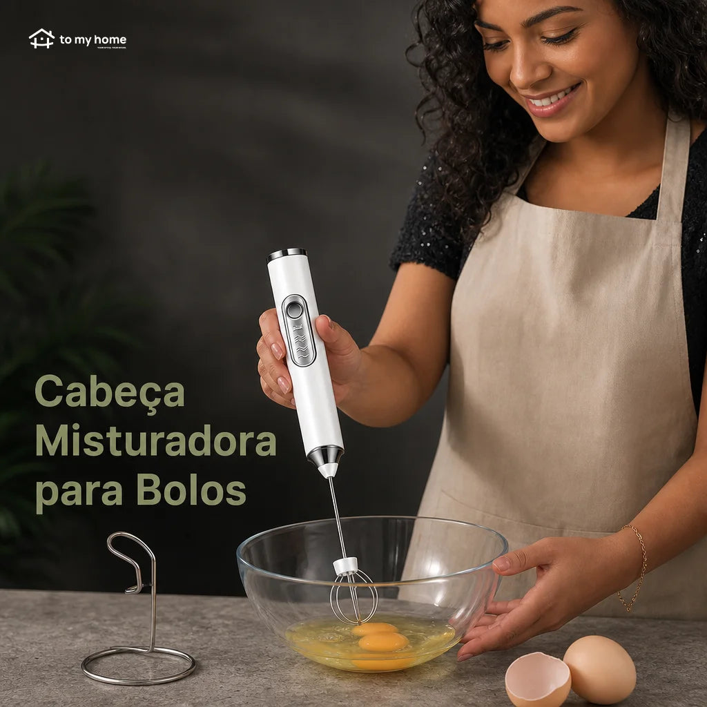 Mixer espumador de leite recarregável USB-C com 3 batedores e 3 velocidades para café, cappuccino, matcha e ovos em casa